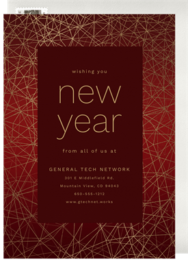 'Golden Network' Business New Year's Greeting Card