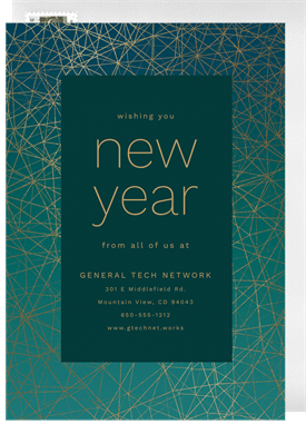 'Golden Network' Business New Year's Greeting Card