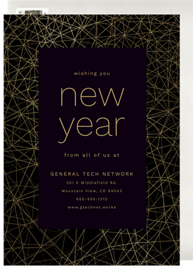 'Golden Network' Business New Year's Greeting Card