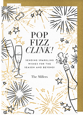 'Fizz & Fireworks' New Year's Greeting Card