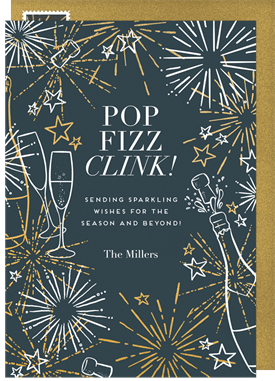 'Fizz & Fireworks' New Year's Greeting Card