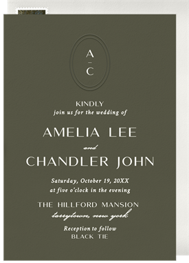 'Oval Modern Stack' Wedding Invitation