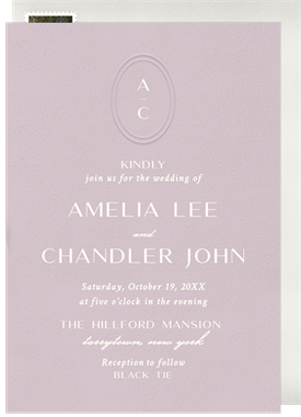 'Oval Modern Stack' Wedding Invitation