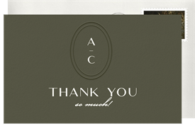 'Oval Modern Stack' Wedding Thank You Note