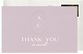 'Oval Modern Stack' Wedding Thank You Note