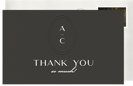 'Oval Modern Stack' Wedding Thank You Note