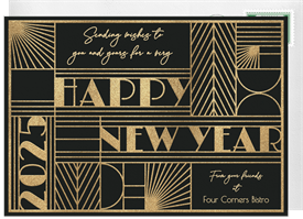 'Deco New Year' Business New Year's Greeting Card