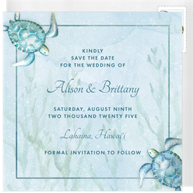 'Watercolor Sea Turtles' Wedding Save the Date