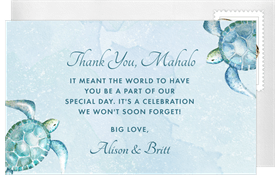 'Watercolor Sea Turtles' Wedding Thank You Note