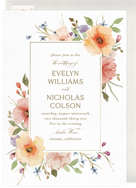 'Blooming Wildflowers' Wedding Invitation