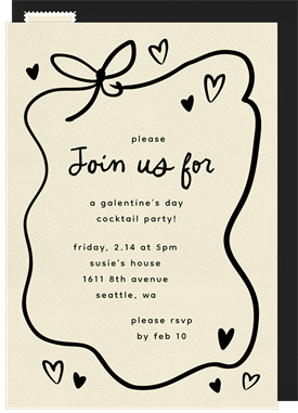 'Sweetheart Ribbon Border' Valentine's Day Invitation