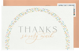 'Sprinkle Arch' Baby Shower Thank You Note