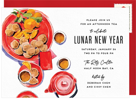 'Lunar New Year Tea' Chinese New Year Invitation