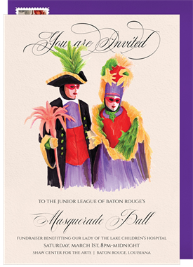 'Carnival Attire' Entertaining Invitation