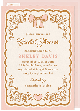 'Doodle Doily' Bridal Shower Invitation