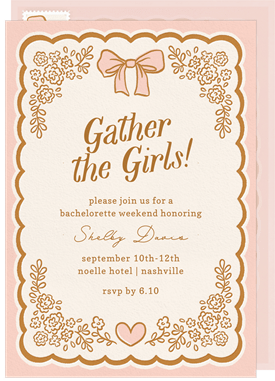 'Doodle Doily' Bachelorette Party Invitation