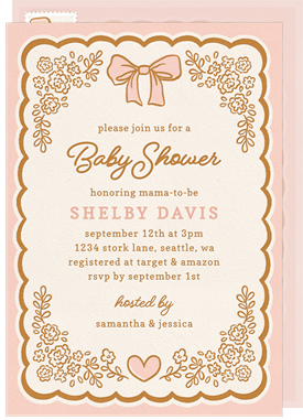 'Doodle Doily' Baby Shower Invitation