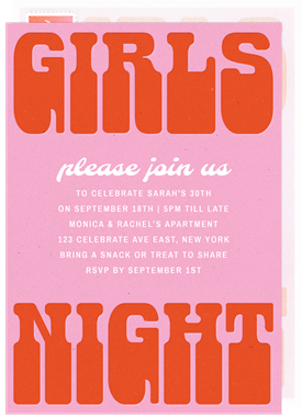 'Bold Girls Night' Adult Birthday Invitation