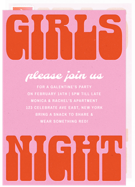 'Bold Girls Night' Valentine's Day Invitation