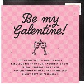 'Checkerboard Cheers' Valentine's Day Invitation