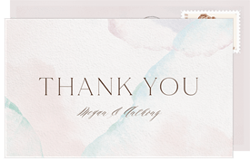 'Mod Watercolor' Wedding Thank You Note