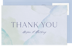 'Mod Watercolor' Wedding Thank You Note