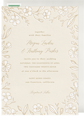 'Outlined Florals' Wedding Invitation