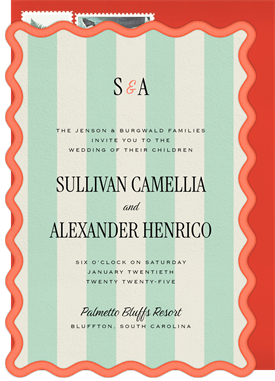 'Cabana Stripes' Wedding Invitation