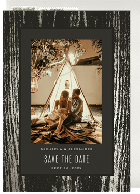 'Foil Woodgrain' Wedding Save the Date