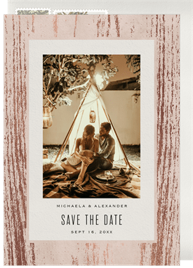 'Foil Woodgrain' Wedding Save the Date