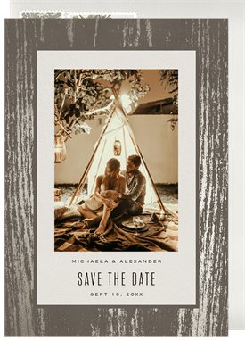 'Foil Woodgrain' Wedding Save the Date