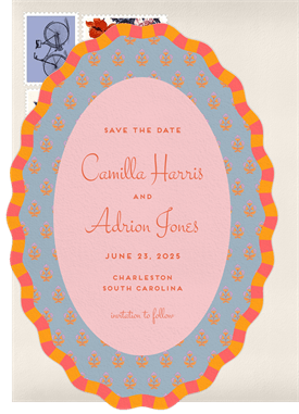 'Maximalist Mixed Patterns' Wedding Save the Date