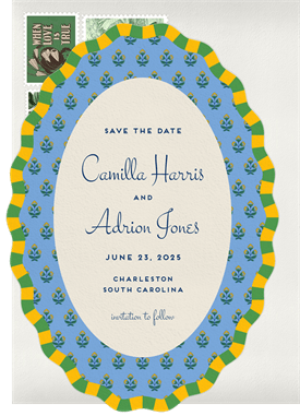 'Maximalist Mixed Patterns' Wedding Save the Date