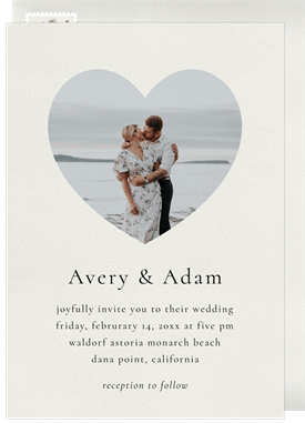 'Simple Heart Frame' Wedding Invitation