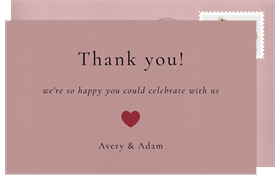 'Simple Heart Frame' Wedding Thank You Note