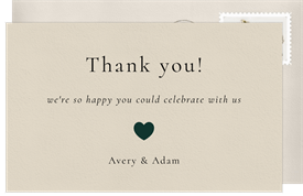 'Simple Heart Frame' Wedding Thank You Note