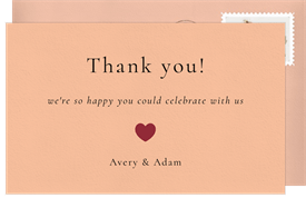 'Simple Heart Frame' Wedding Thank You Note