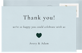 'Simple Heart Frame' Wedding Thank You Note