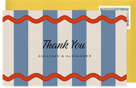 'Cabana Stripes' Wedding Thank You Note