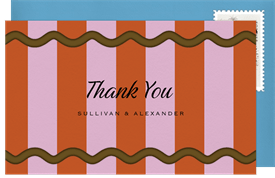 'Cabana Stripes' Wedding Thank You Note