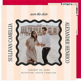 'Cabana Stripes' Wedding Save the Date