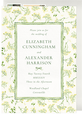 'Watercolor Romantic Meadow' Wedding Invitation