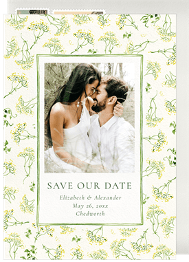 'Watercolor Romantic Meadow' Wedding Save the Date