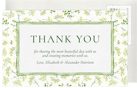 'Watercolor Romantic Meadow' Wedding Thank You Note