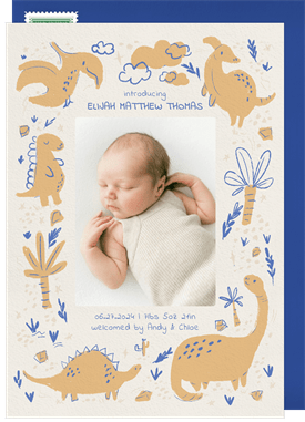 'Playful Dinos' Birth Announcement