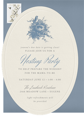 'Letterpress Nest' Nesting Party Invitation
