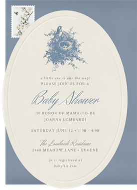 'Letterpress Nest' Shower Invitation