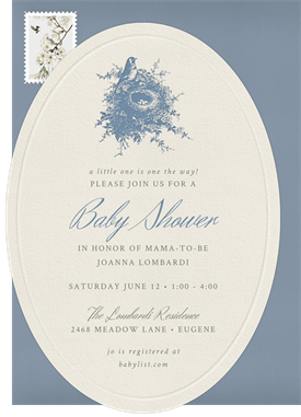 'Letterpress Nest' Baby Shower Invitation