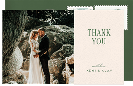 'Minimalist Snapshots' Wedding Thank You Note