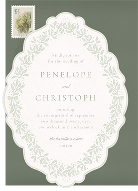 'Romantic Letterpress' Wedding Invitation